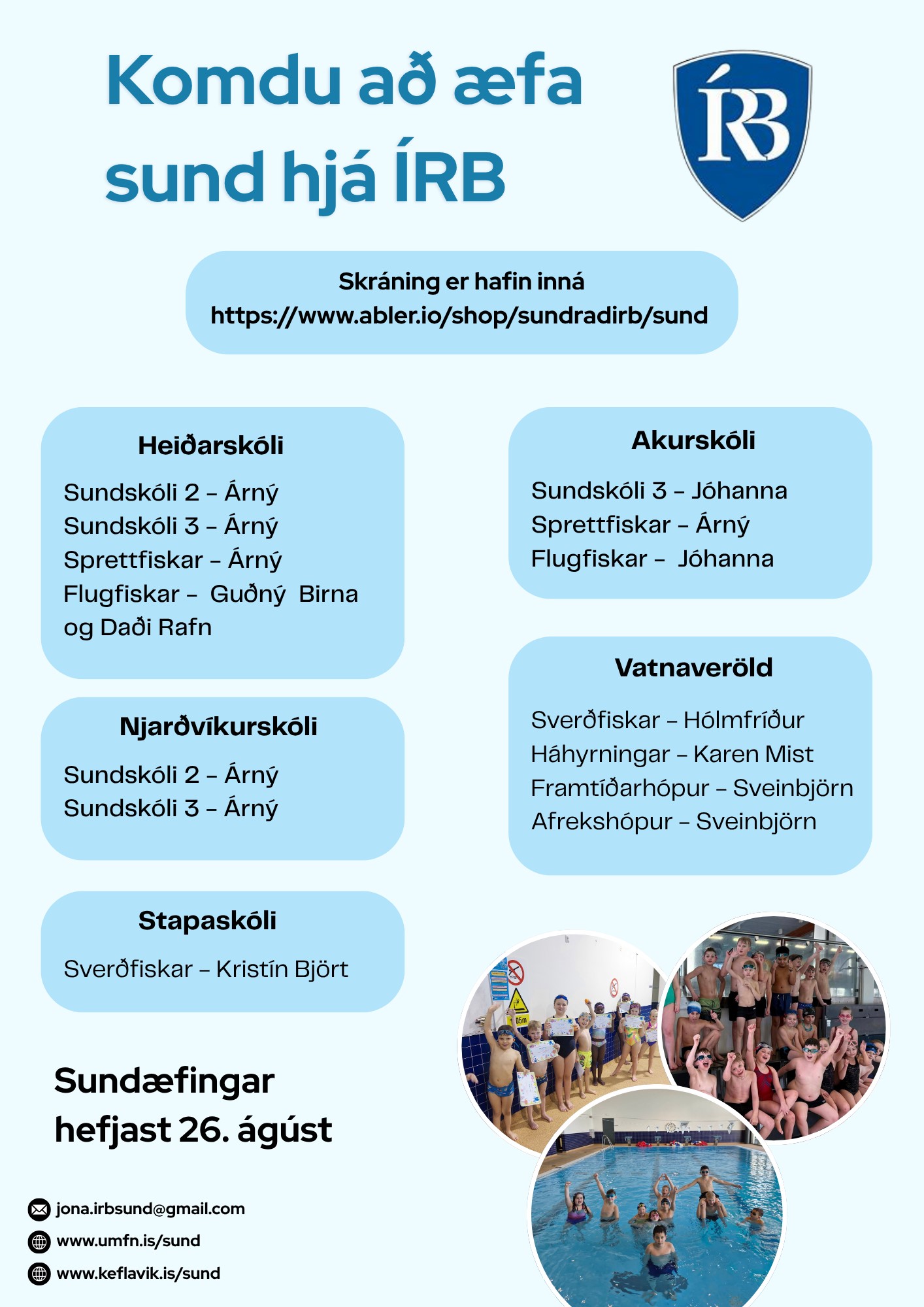 Komdu að æfa sund hjá ÍRB
