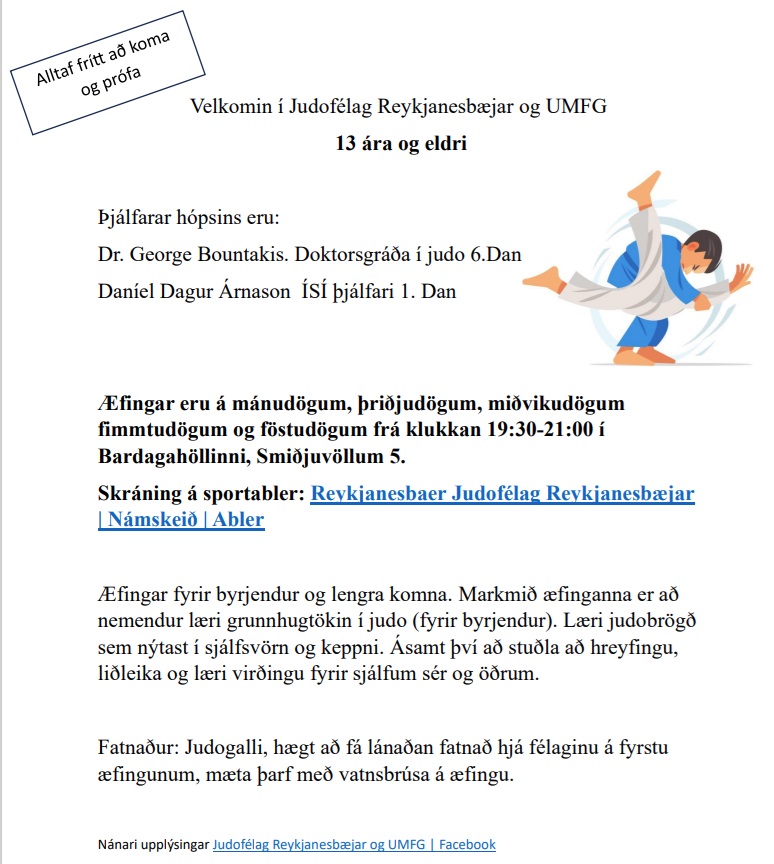 Júdófélag Reykjanesbæjar og UMFG