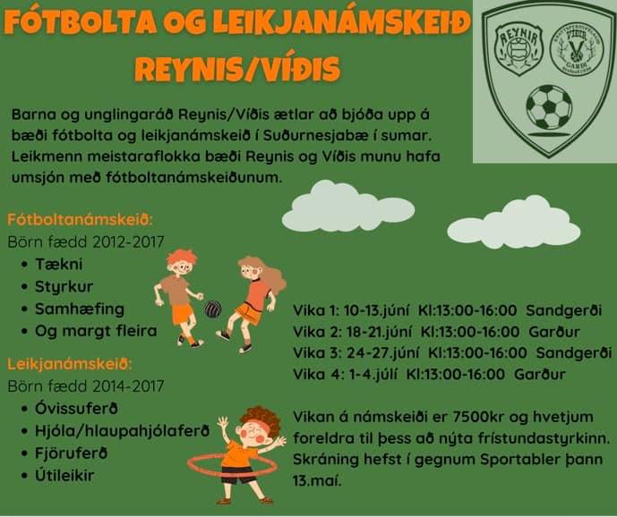 Fótbolta- og leikjanámskeið Reynir/Víðir