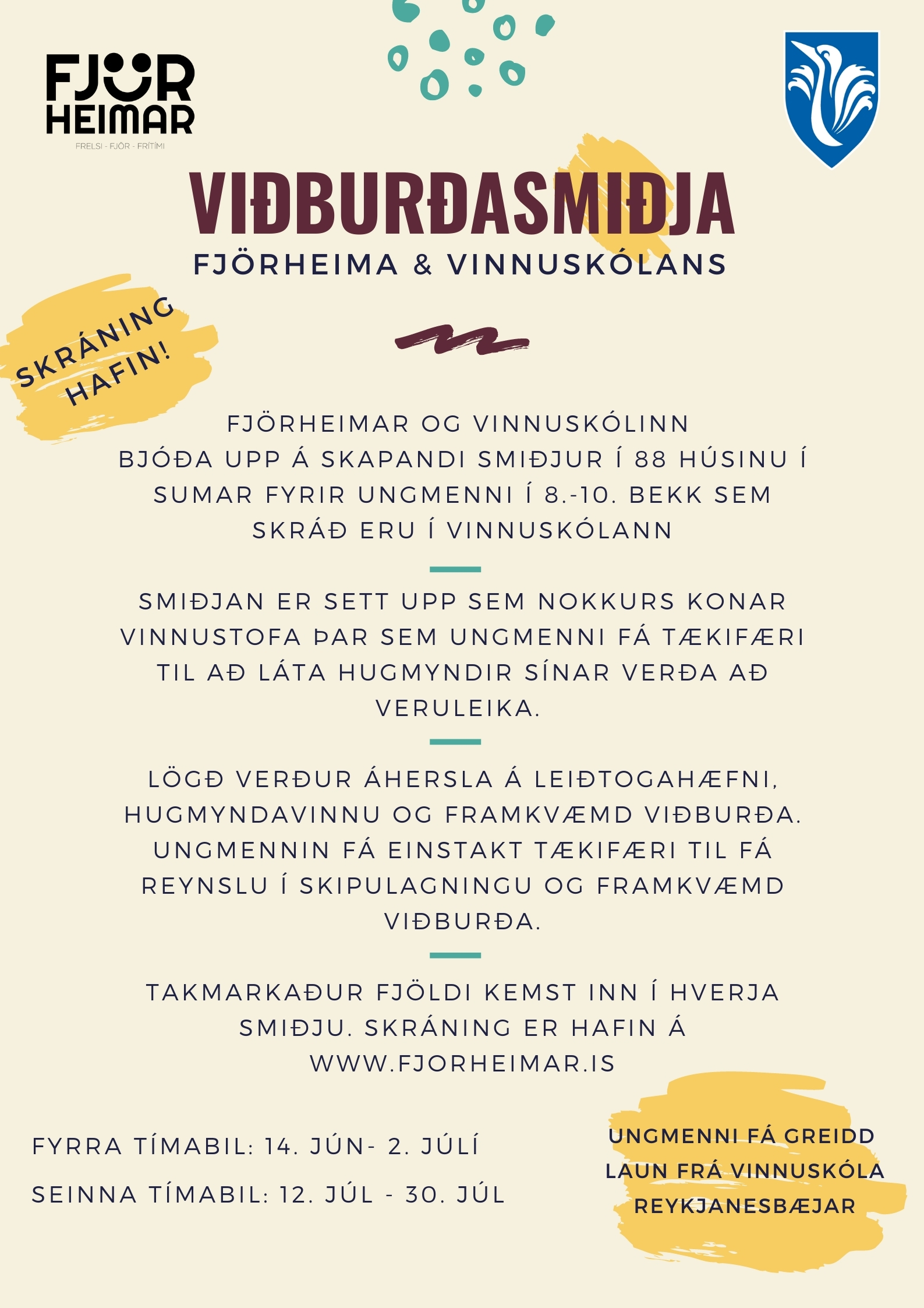 Viðburðasmiðja Fjörheima og Vinnuskólans
