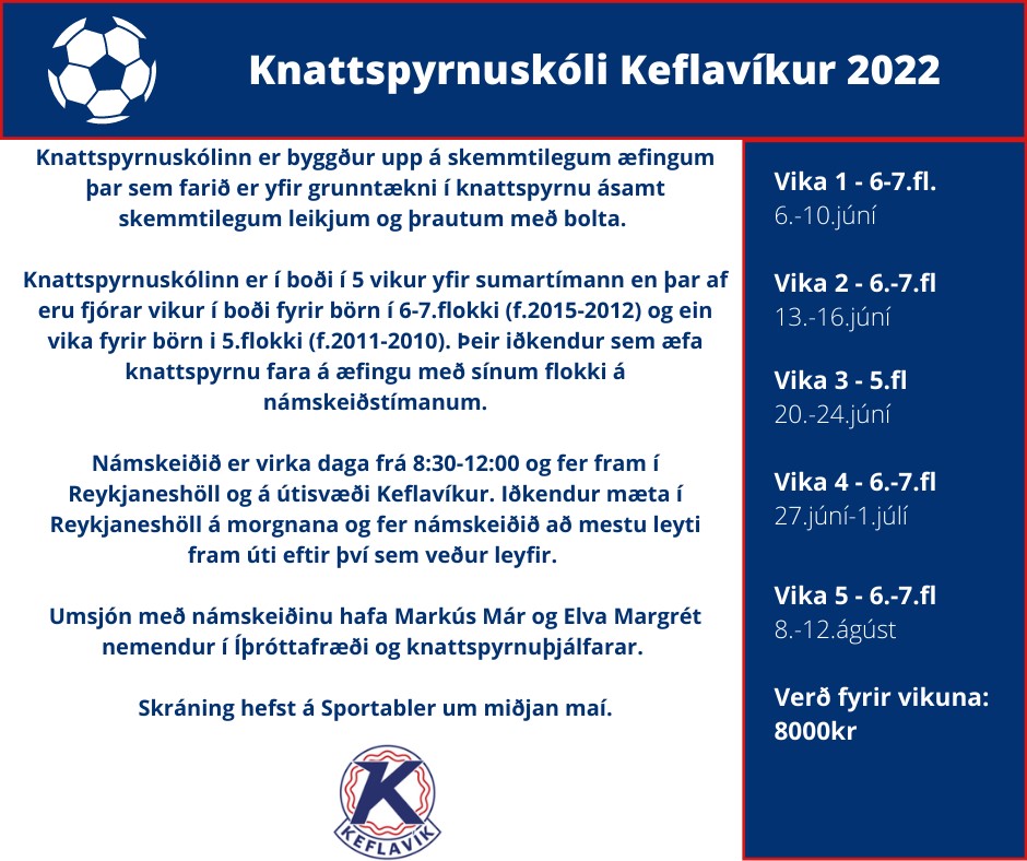 Knattspyrnuskóli Keflavíkur sumarið 2022