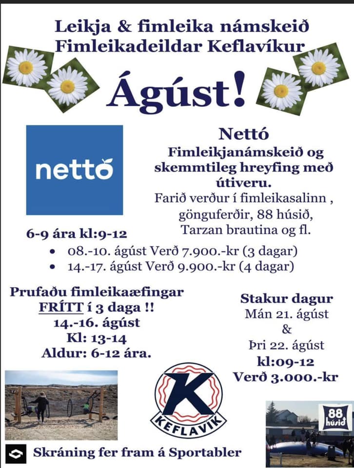 Margvísleg sumarnámskeið Fimleikadeildar Keflavíkur