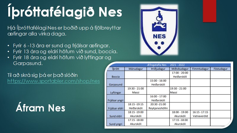 Íþróttafélagið NES kynnir !