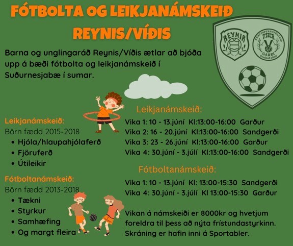 Fótbolta- og leikjanámskeið Reynir/Víðir