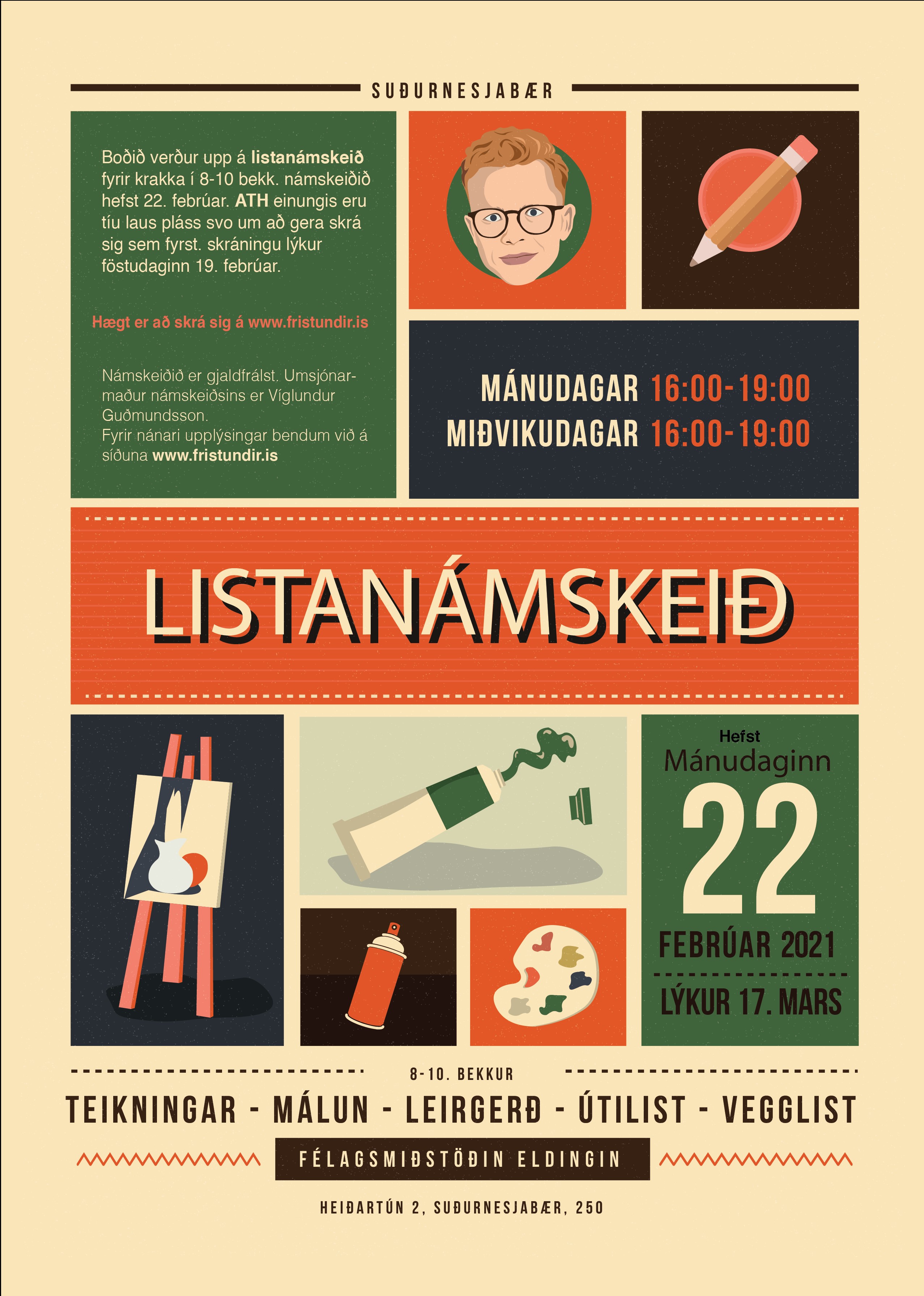 Listanámskeið- Fullt!