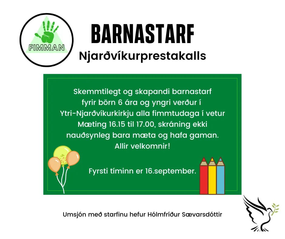 Barnastarf Njarðvíkurprestakalls kynnir !