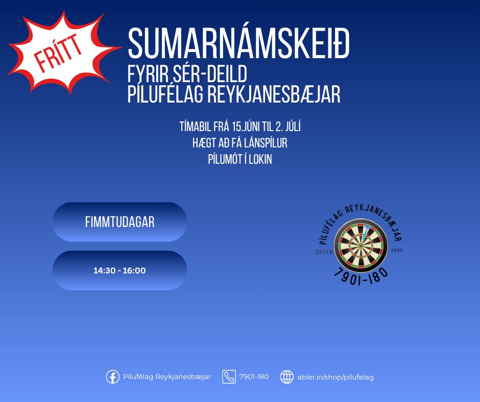 Sumarnámskeið í pílu fyrir sérdeild