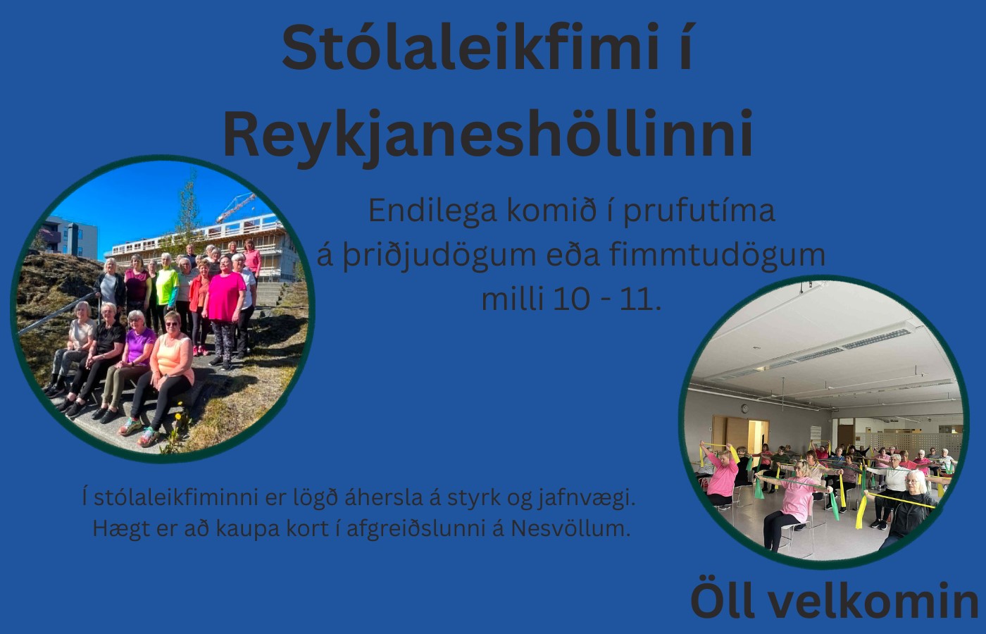 Stólaleikfimi í Reykjaneshöllinni