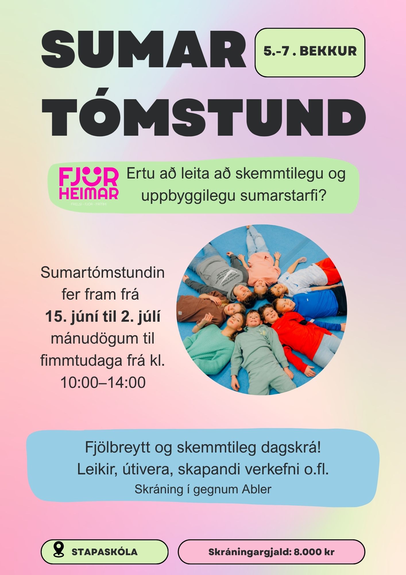 Sumartómstund 2025 í Reykjanesbæ – fyrir 5.–7. bekk