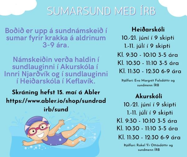 Sundnámskeið sumarið 2024 !