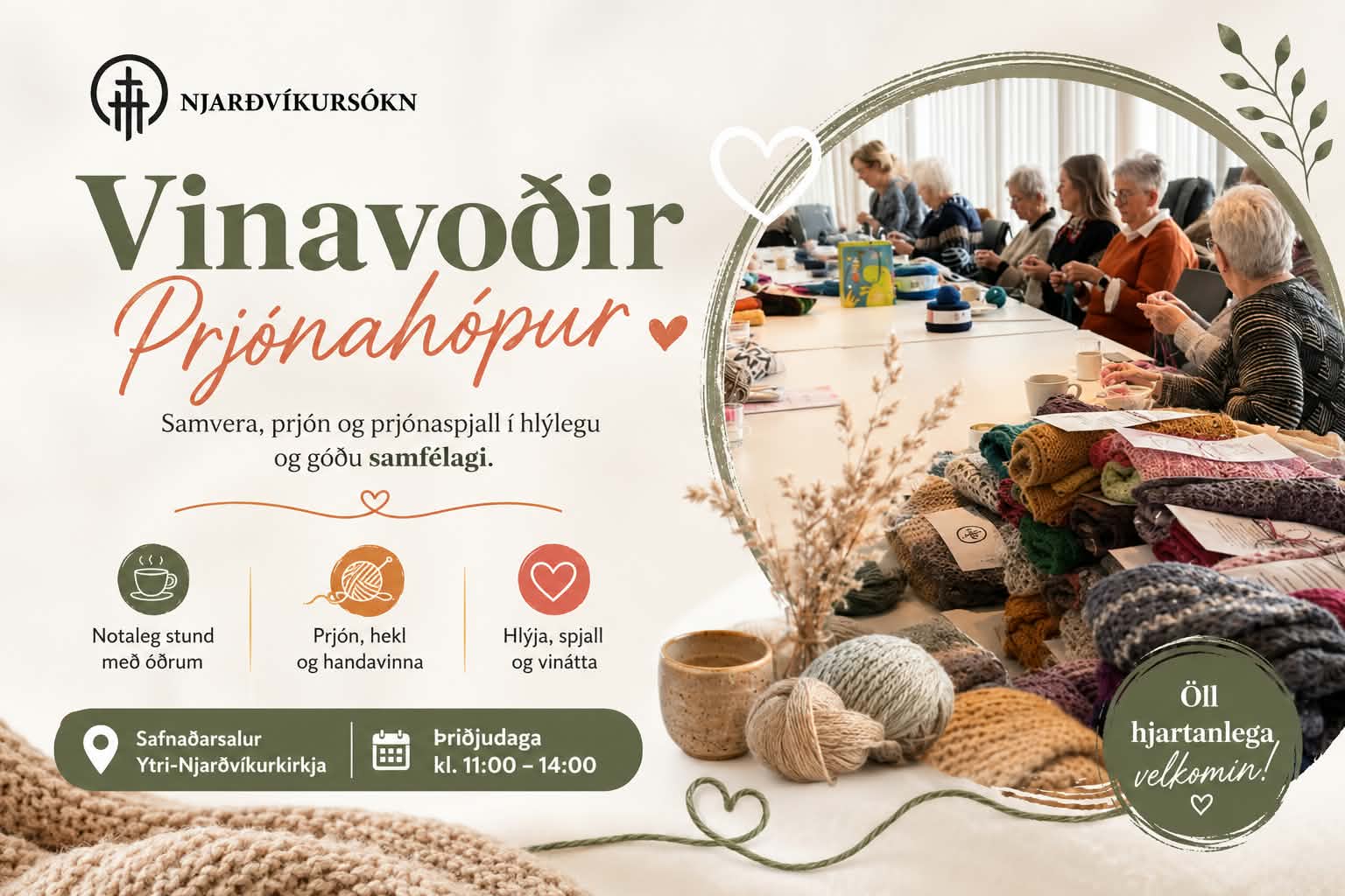 Vinavoðir í safnaðarsal Ytri-Njarðvíkurkirkju
